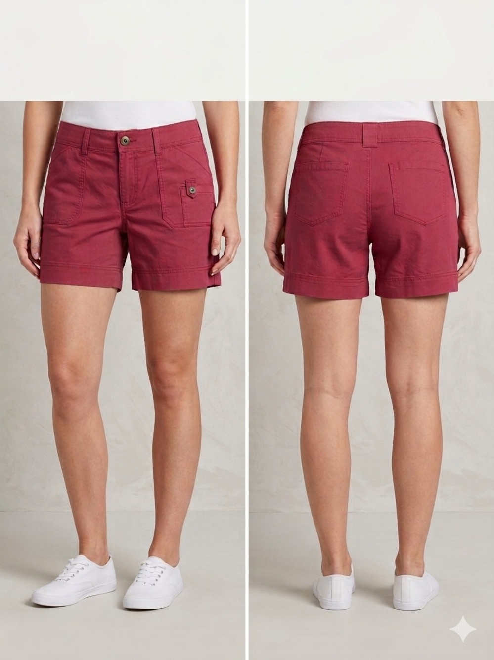 Lee Just Below the Waist Utility Shorts Gorpcore 5" Inseam Berry Red Pockets Lg